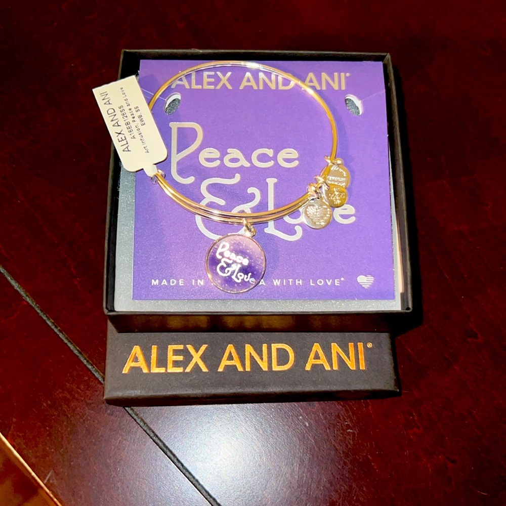 Alex and Ani Peace & Love bracelet NWT